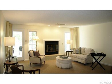Living Room with wood burning fire place