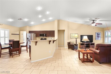 Open-concept living room and kitchen create a seam
