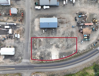 Aerial overview of property's location featuring property parcel outlined