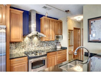 Stainless steel appliances with gorgeous tile back
