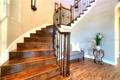 circular staircase in Entry