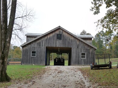 Barn front view with room for stalls on left side 