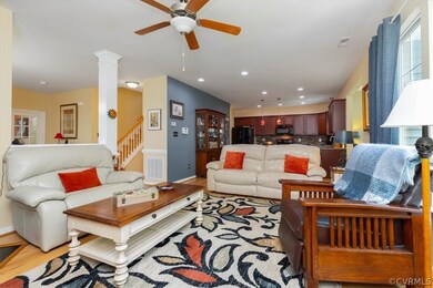 Family room open concept to the dining area and ki