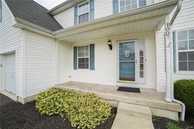 Covered porch at front of house