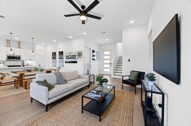 The open layout connects effortlessly to the kitch