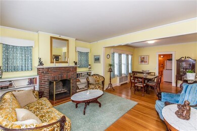 Living room with fireplace and built-ins