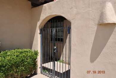 Gated, wrought iron entrance