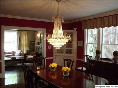 Large dining room with spectacular chandelier.