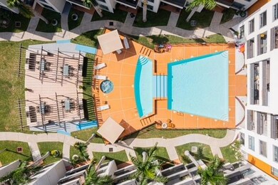Drone / aerial view of a pool