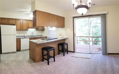 Breakfast room with bar and sliding doors to deck 