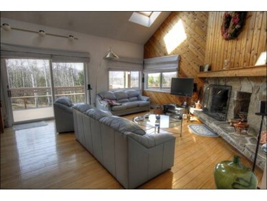 cahedral ceiling & fireplace