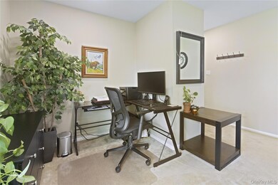 Office area with light carpet