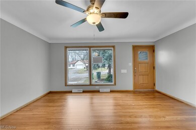 Entryway featuring ceiling fan and light hardwood / wood-style floors