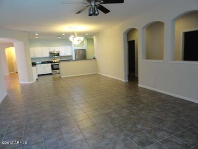 family room with view of kitchen