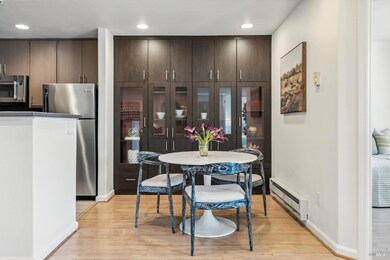 Dining area with built in display cabinets