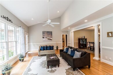 Behold! Majestic living room with bright rows of w