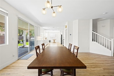 Dining room featuring light wood finished floors,