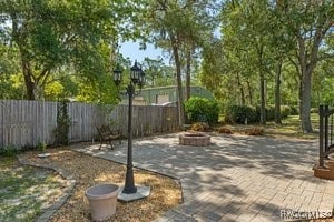 Quaint courtyard with firepit