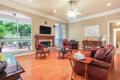 Large Windows Flanking the Fireplace