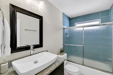 this bathroom was updated to a shower