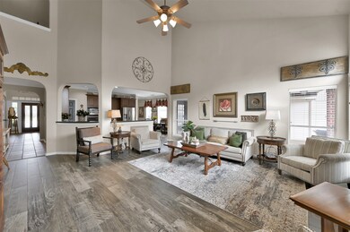 Open Space Living/Family Room with soaring ceilings