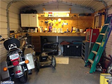 Storage - inside of shed. electrical box to right.