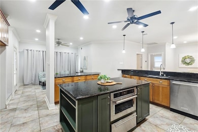 Kitchen with microwave/convection oven