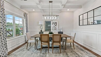 Dining room featuring dark hardwood / wood-style f