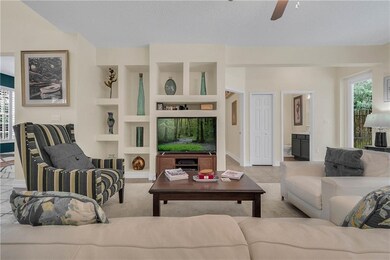 Family Room with Built-In Shelves