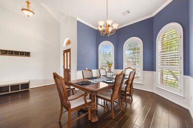 The formal dining room is situate to the left of the home as you enter.