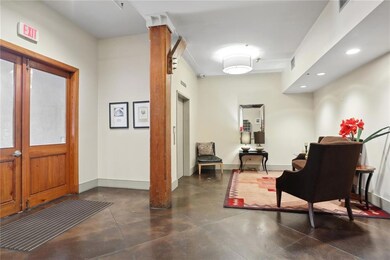 Lobby with elevator and access from garage