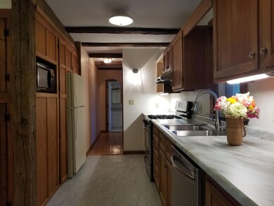 Kitchen with new floor and counters
