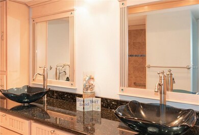 Updated Master Bath with Granite and Vessel Sinks