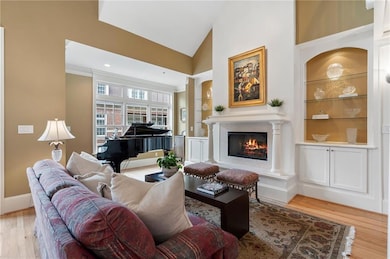 Living room featuring light wood finished floors, 