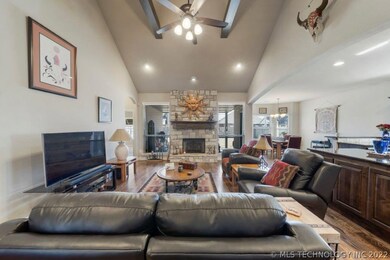 Plenty room for socializing in this open concept l