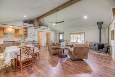 Upper level has a great open floor plan with kitch