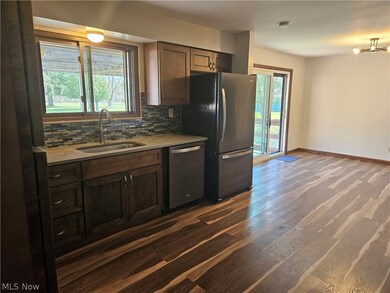 open kitchen open to covered patio