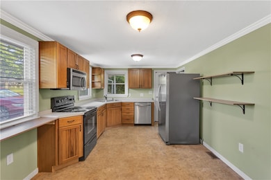 Beautiful Hickory Wood Cabinets, Wall Shelves and