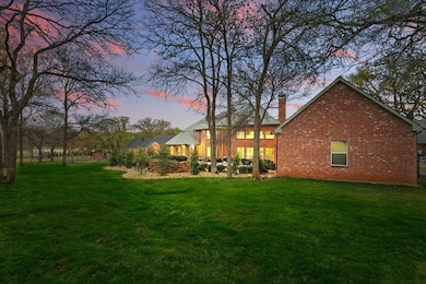 View of yard at dusk