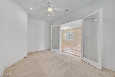 Den with Double Door Entry / Ceiling Fan