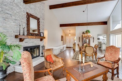 View of living room from the back of the home.  No