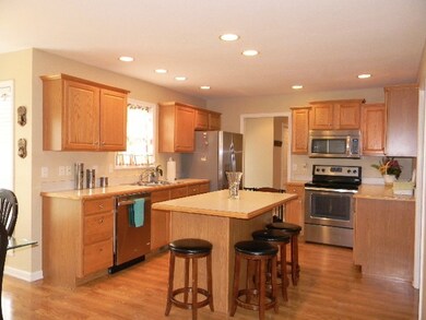 Center island ideal for cooking or hosting parties