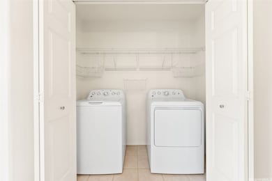 Washer/drier and built-in shelves for additional s