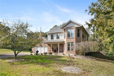 Front elevation with landscaped yard