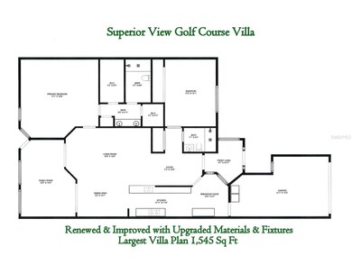 Largest of the villa plans with 1,545 heated sq ft~