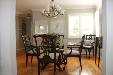 Light and bright dining space is so inviting.