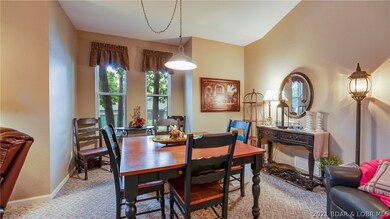 Dining area has lots of natural light.