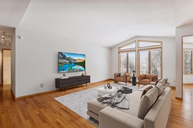 Virtually staged living room