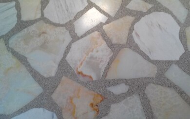Onyx, Marble set in Travertine!  Lovely!
