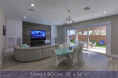 Dining area featuring light wood-style flooring, a